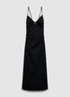 Langes Kleid mit Cut-out und Perlenverzierung - S