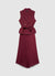 Vestito gilet doppiopetto con cintura e gonna plissé