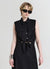 Camicia smanicata misto lino con nodo