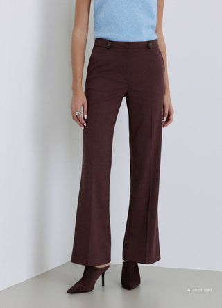 Pantaloni flare con bottoni gioiello