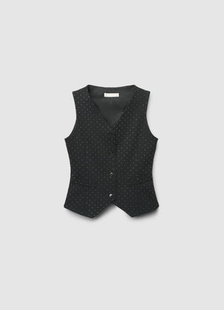 Gilet a pois con bottoni