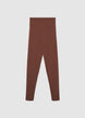 Solid colour high-waisted long leggings - XS