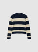 Crew Neck Striped Knit Top - XL