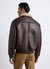 Biker jacket with high collar and zip