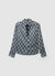 Satin-like patterned shirt with bow tie