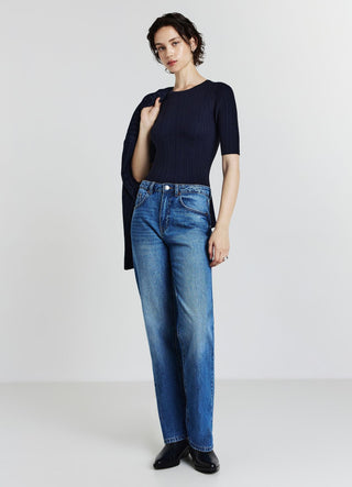 Ribbed knit T-shirt