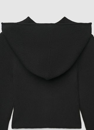 Cardigan con cappuccio e zip