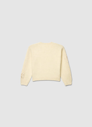 Sweter z aplikacjami kwiatowymi