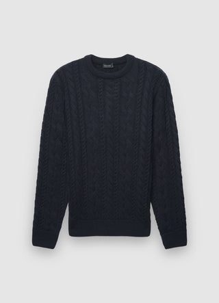 Pullover mit Rundhalsausschnitt und Zopfmuster