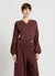 Cross-over sweatshirt with ruching