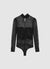 Body in tulle con arricciatura